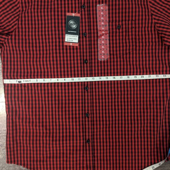 NWT Weatherproof Short Sleeve Men's Comfort Stretch XL Checked Shirt - Picture 7 of 7